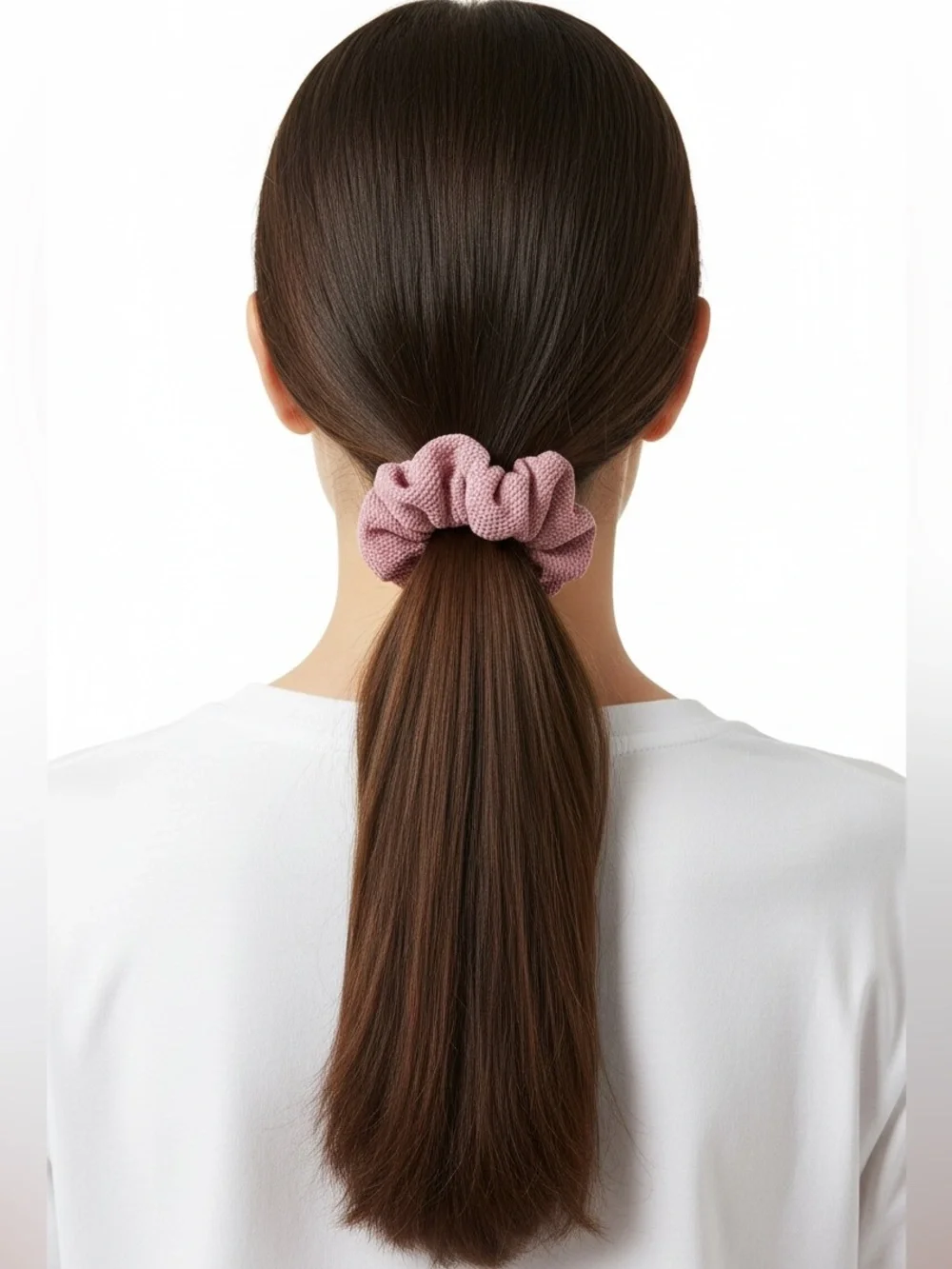 Terracotta Soft Comfy Stretch Square Texture Fabric Scrunchie Addl Colors Avail